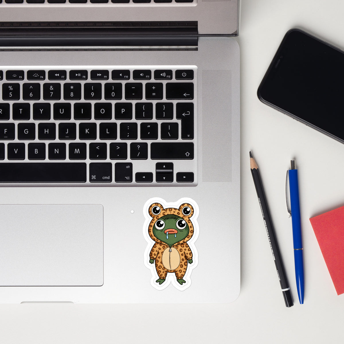 Cheetah Frog Die-Cut Sticker by Pistacio's Pond Merch