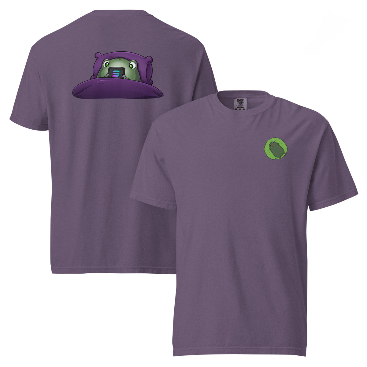 2 A.M. Pistacio graphic tee — Pistacio wide awake at 2 in the morning, doing what frogs do when the pond gets quiet — Pistacios Pond Merch