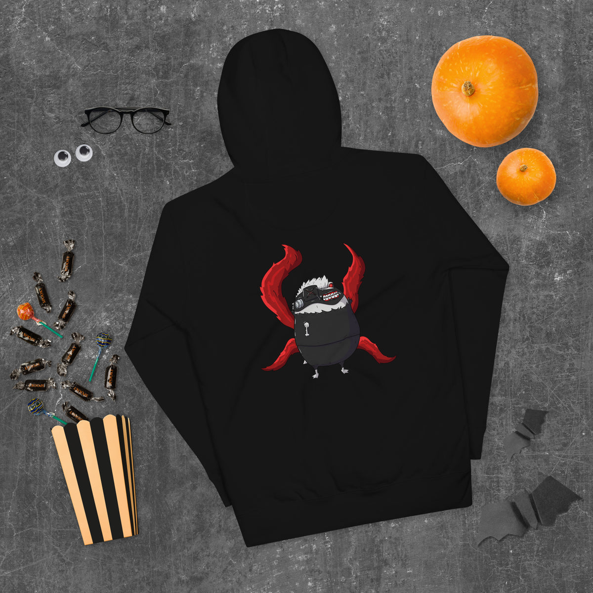 Pistacio: One-Eyed King premium hoodie — Ghoul Pistacio with kagune design — Pistacios Pond Merch
