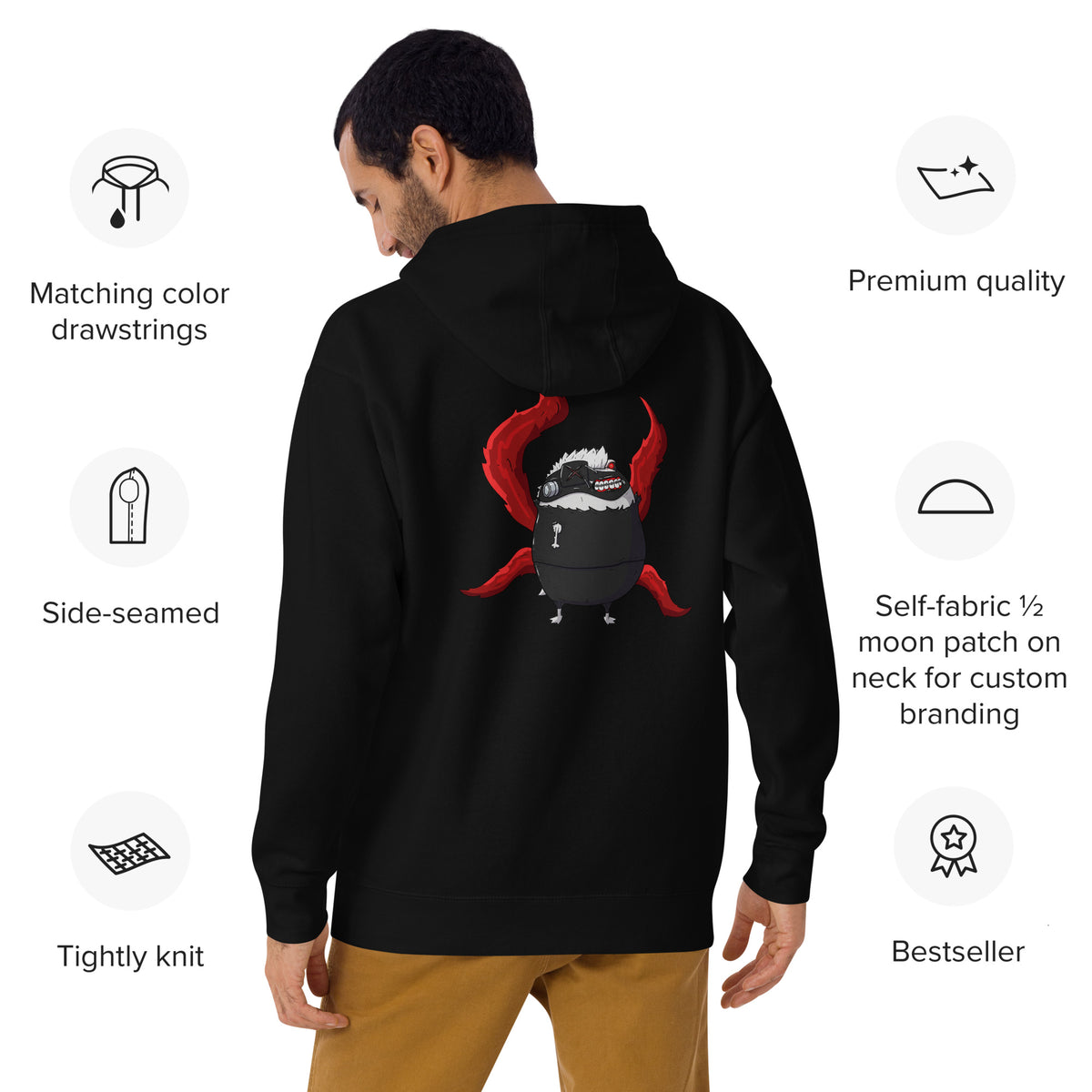 Pistacio: One-Eyed King premium hoodie — Ghoul Pistacio with kagune design — Pistacios Pond Merch