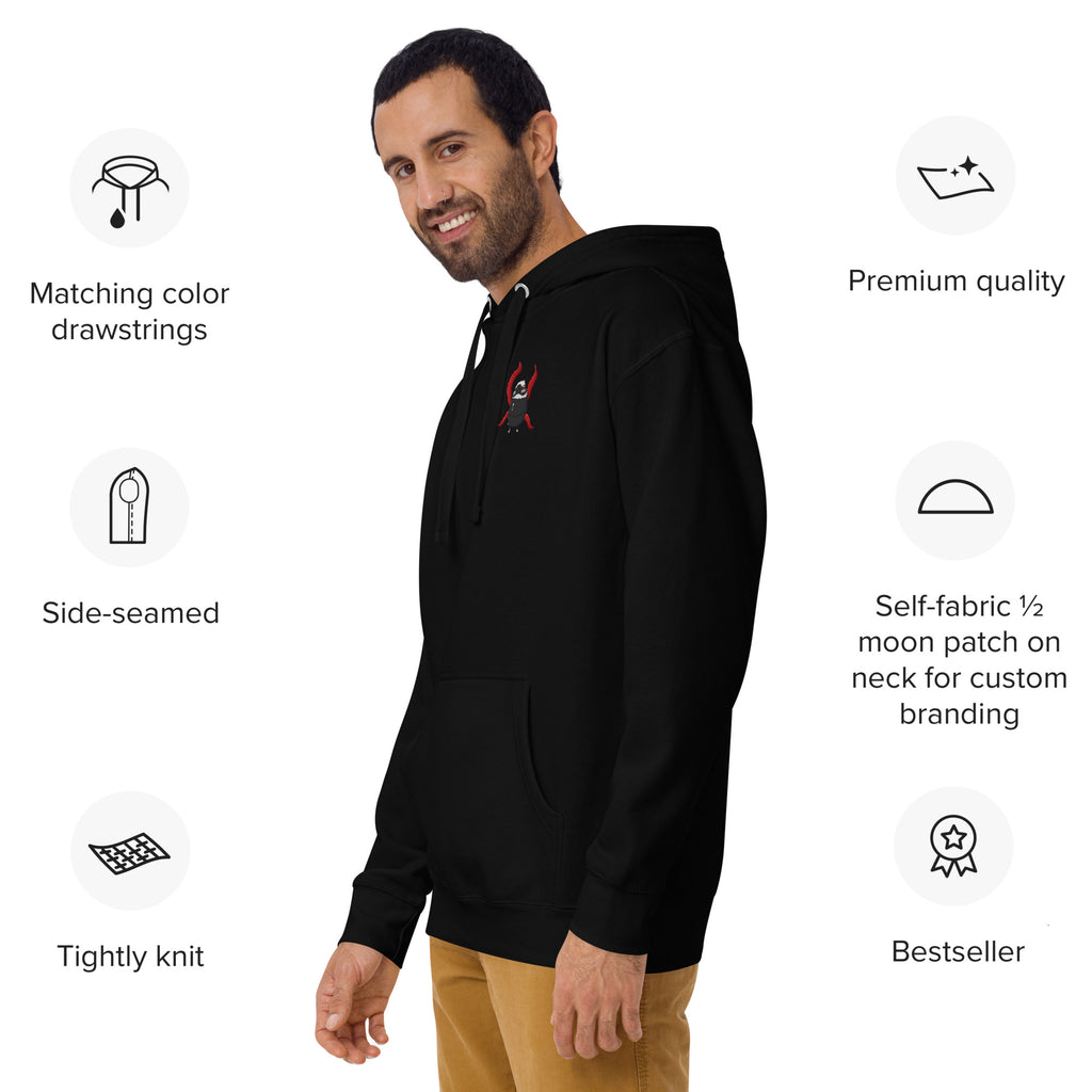 Pistacio: One-Eyed King premium hoodie — Ghoul Pistacio with kagune design — Pistacios Pond Merch