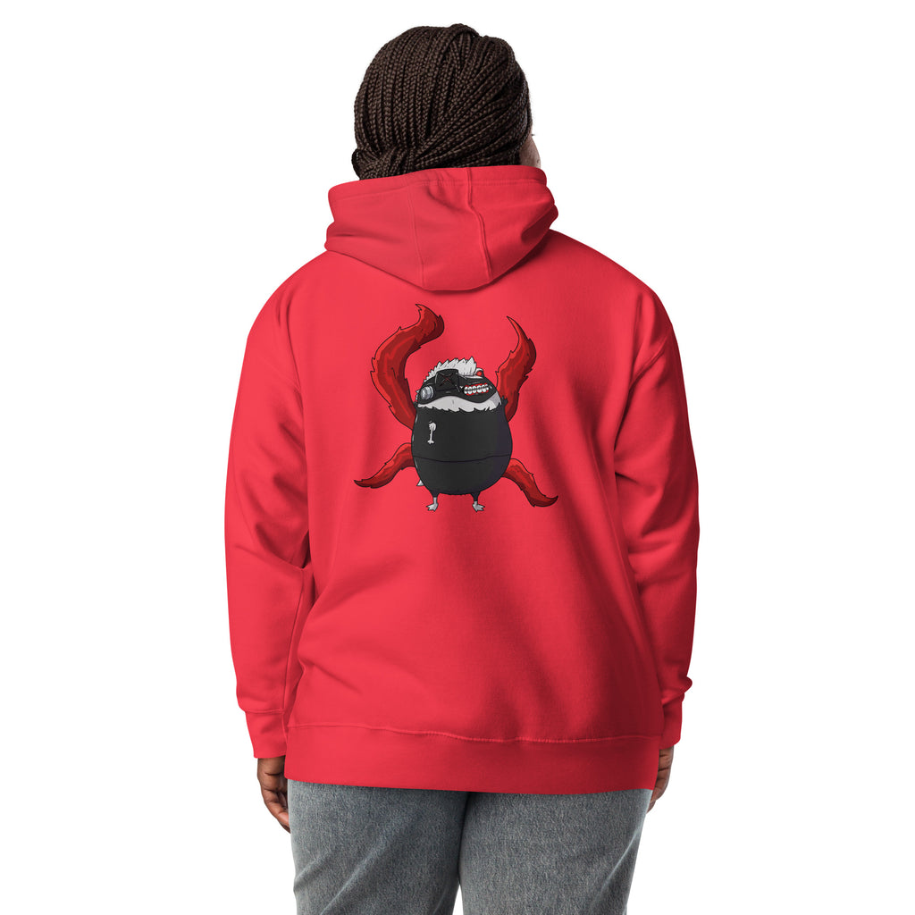 Product mockupPistacio: One-Eyed King premium hoodie — Ghoul Pistacio with kagune design — Pistacios Pond Merch