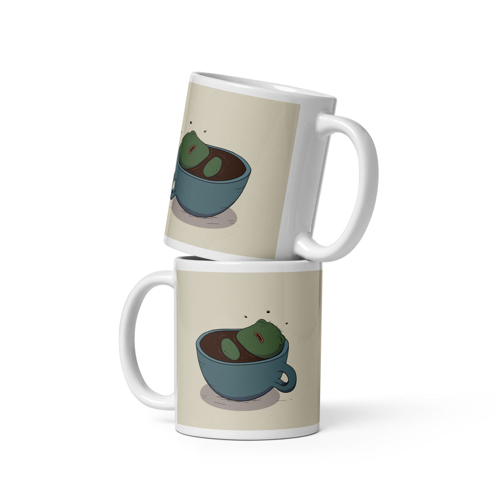 Coffee Spa Pistacio Mug — Pistacio soaking in a coffee cup illustration, wrap-around ceramic mug