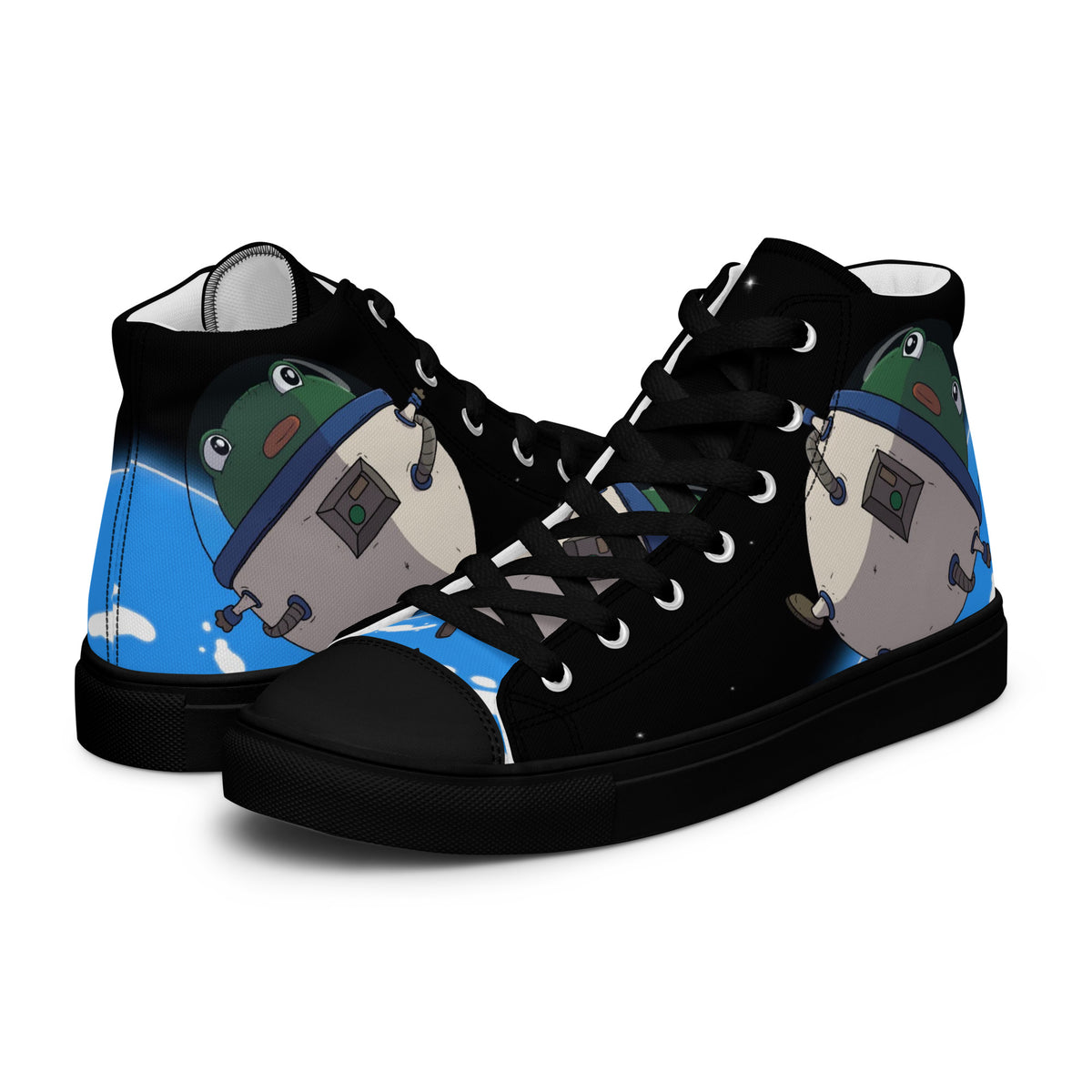 Space Pistacio Women's High Top Canvas Shoes