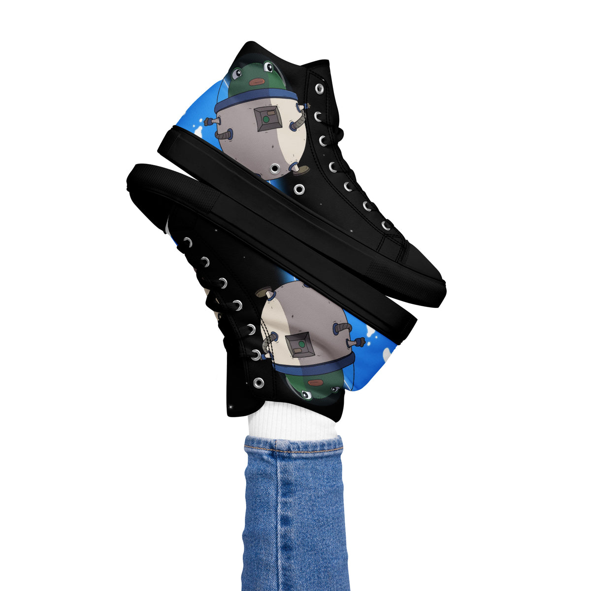 Space Pistacio Women's High Top Canvas Shoes