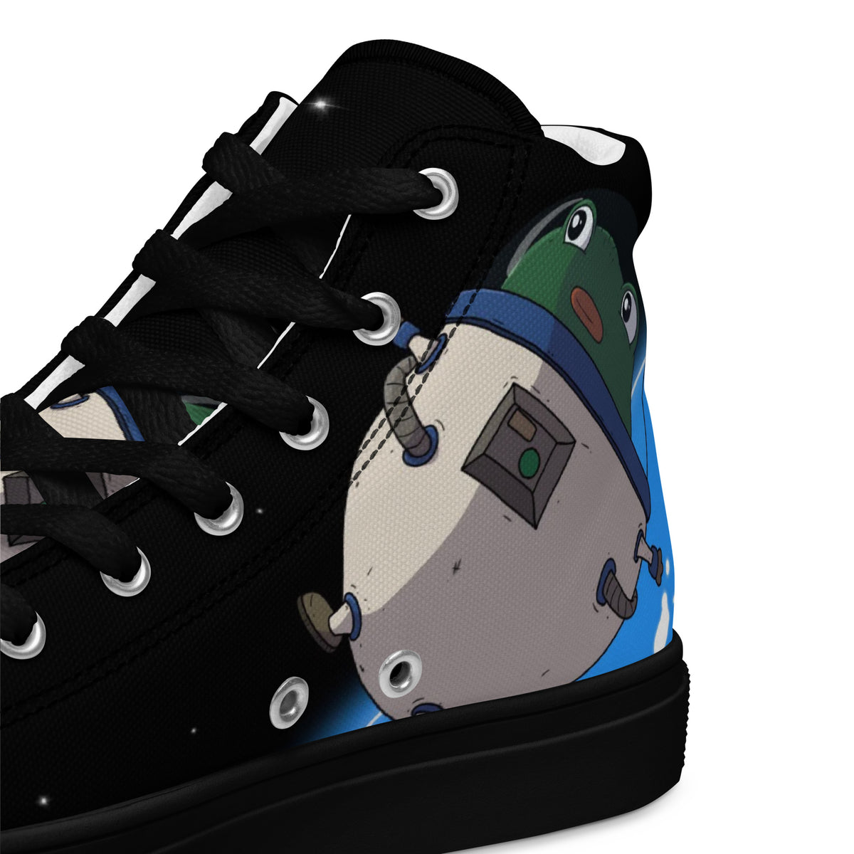 Space Pistacio Women's High Top Canvas Shoes
