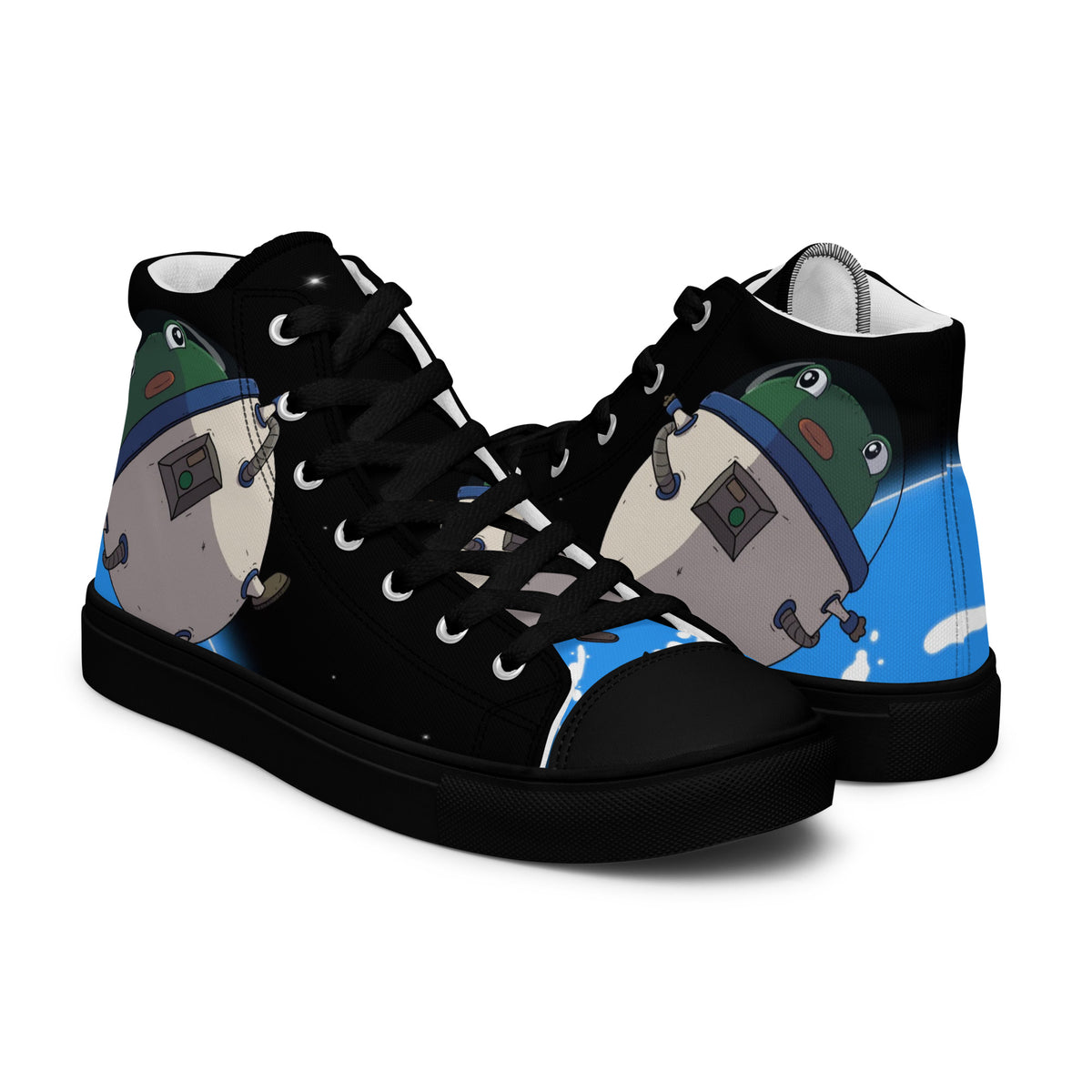 Space Pistacio Women's High Top Canvas Shoes