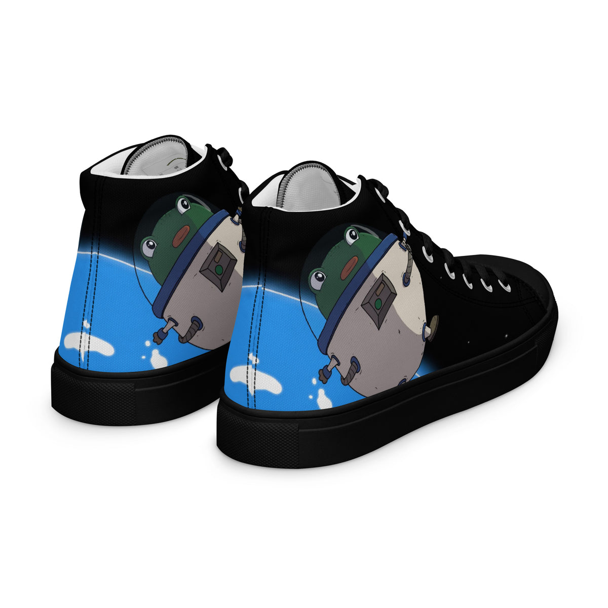 Space Pistacio Women's High Top Canvas Shoes
